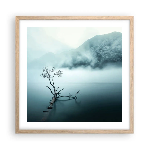 Plakat w ramie jasny dąb - Z wody i mgły - 50x50 cm
