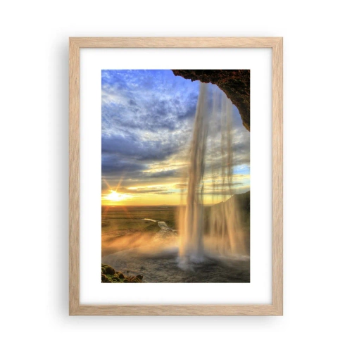 Plakat w ramie jasny dąb - Świat za zasłoną kropel - 30x40 cm