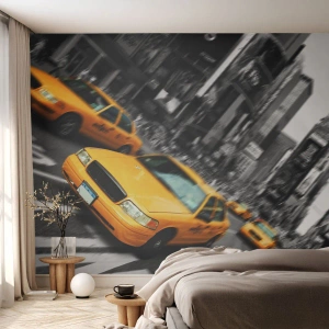 Fototapeta Standard Eco - Nowojorskie krople słońca - Miasto, Ney York, Taxi - 450x315 cm