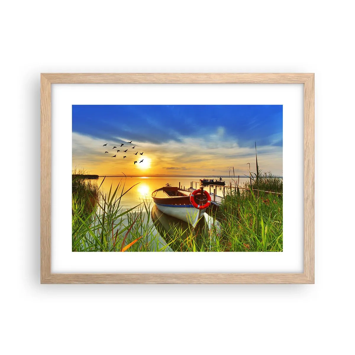 Plakat w ramie jasny dąb - Kormorany odlatują już - 40x30 cm