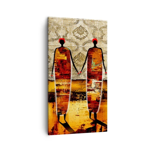 Obraz na płótnie - Kompozycja etniczna w kolorach Afryki - 45x80 cm