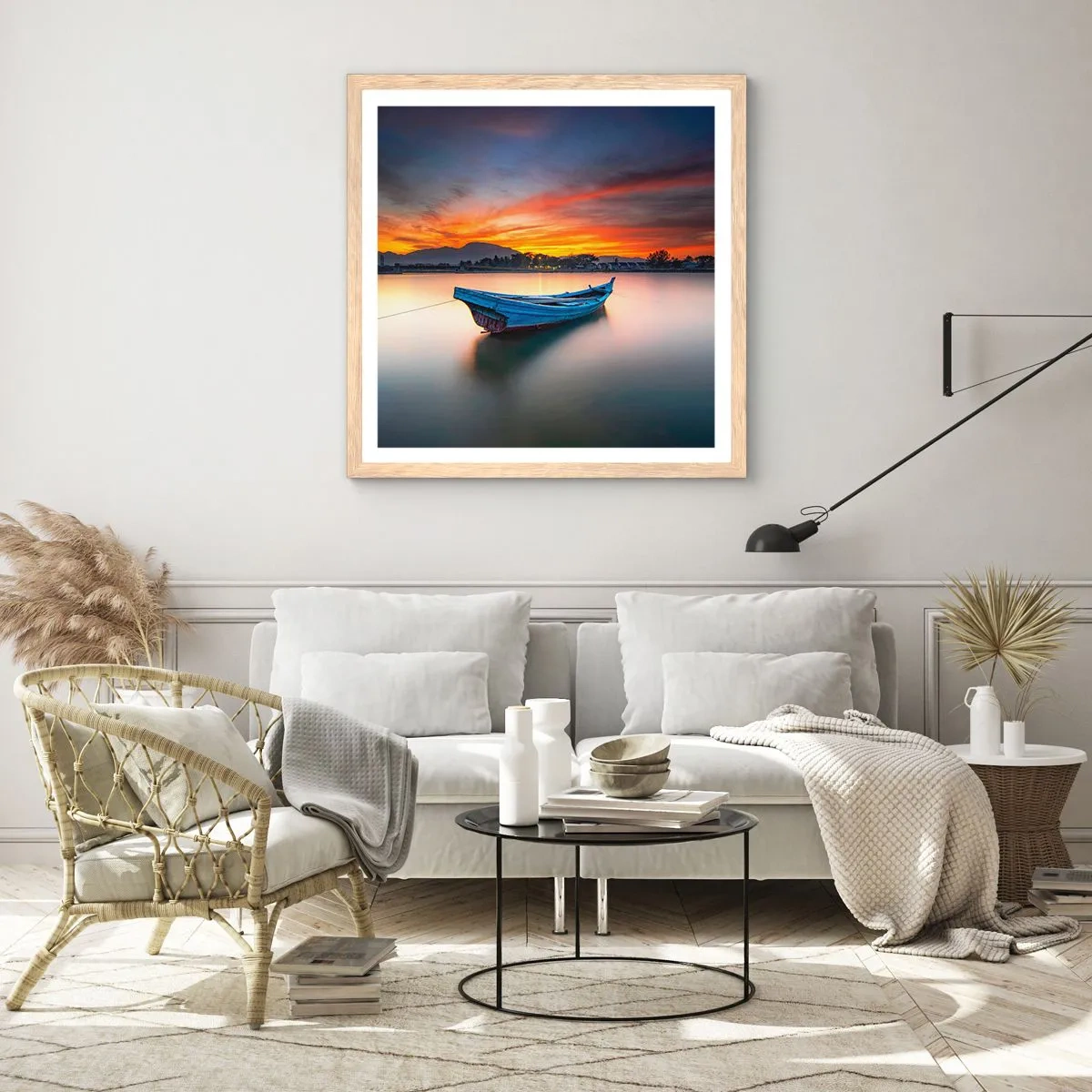 Plakat w ramie jasny dąb - Nadchodzi dobra noc - 40x40 cm