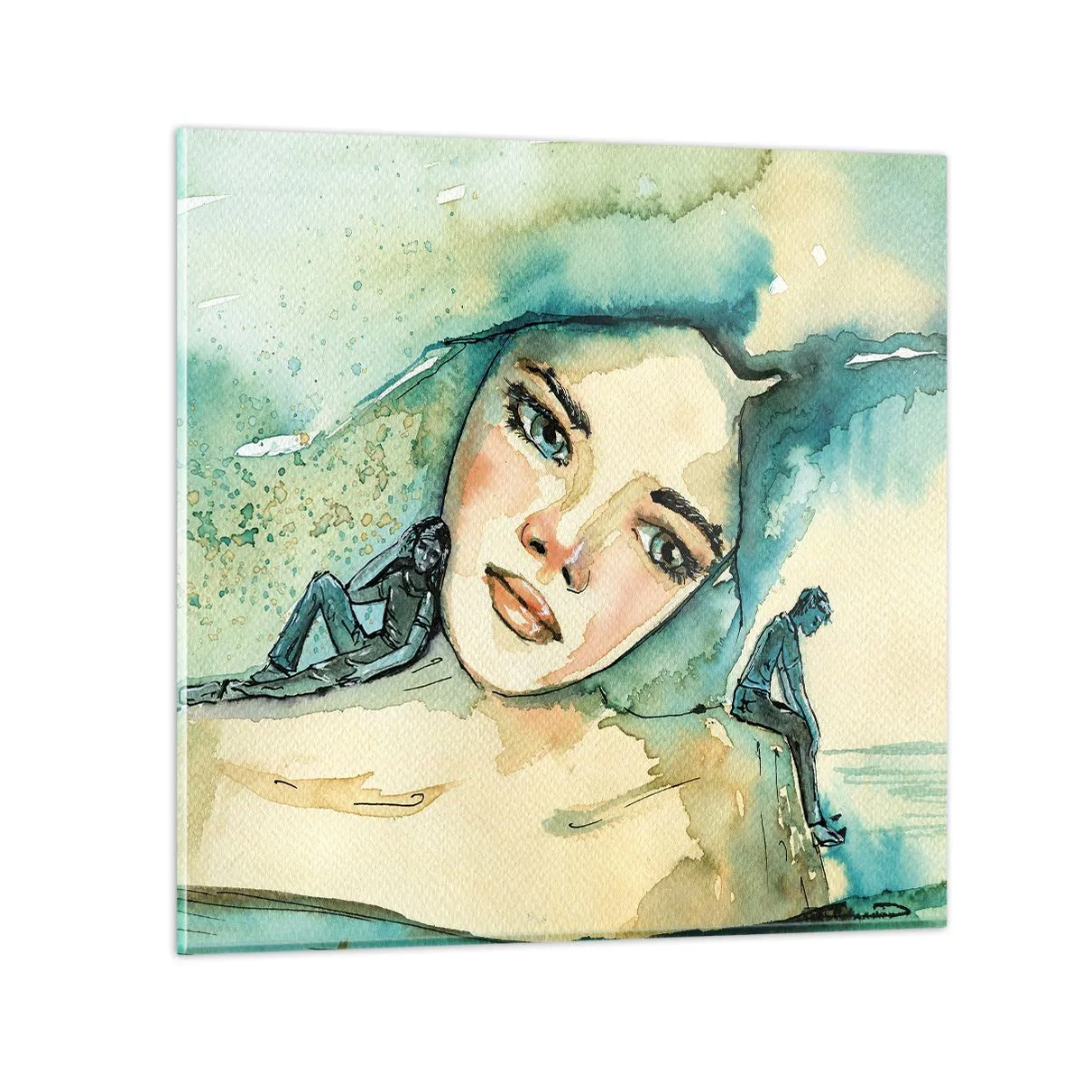 Obraz na szkle - Am I blue? - 70x70 cm