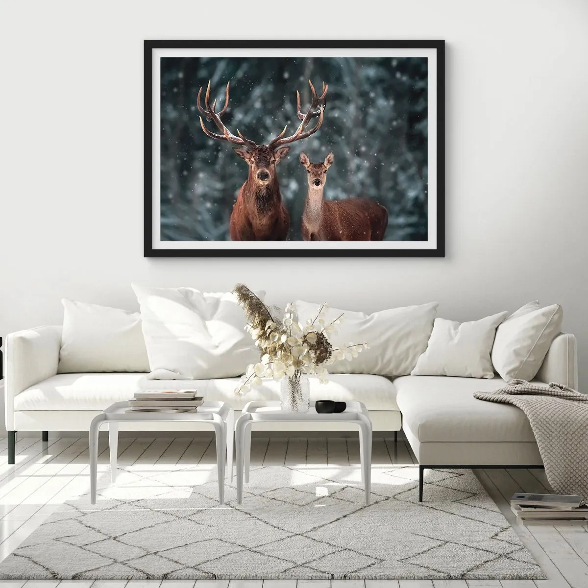 Plakat w czarnej ramie - Pan lasu z małżonką - 91x61 cm