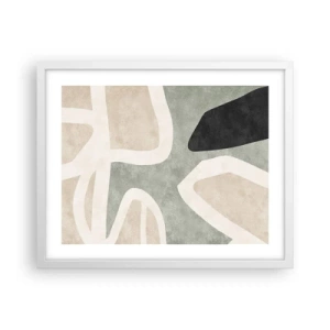 Plakat w białej ramie - Kompozycja z motywem czerni - 50x40 cm