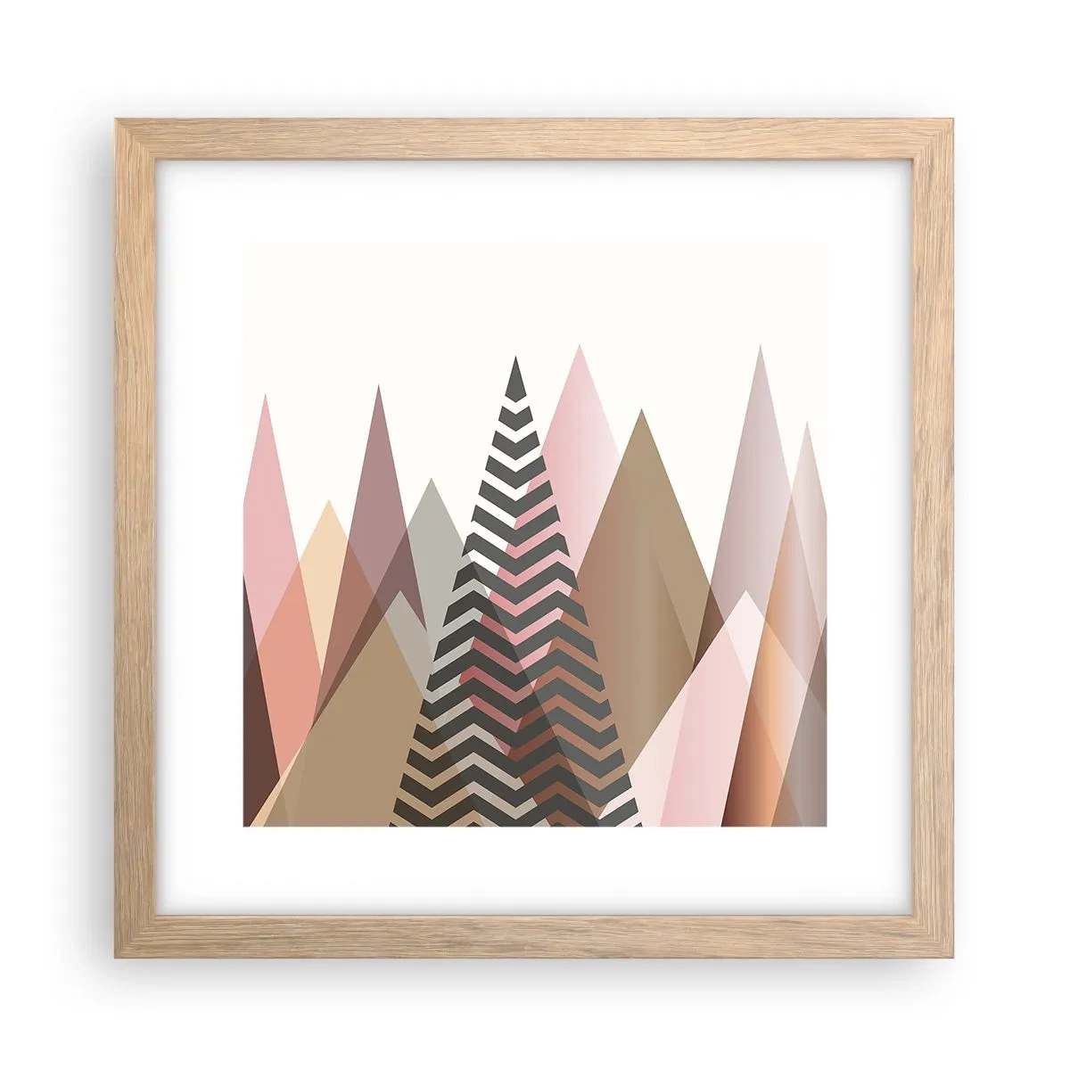 Plakat w ramie jasny dąb - Piramidalny widok - 30x30 cm