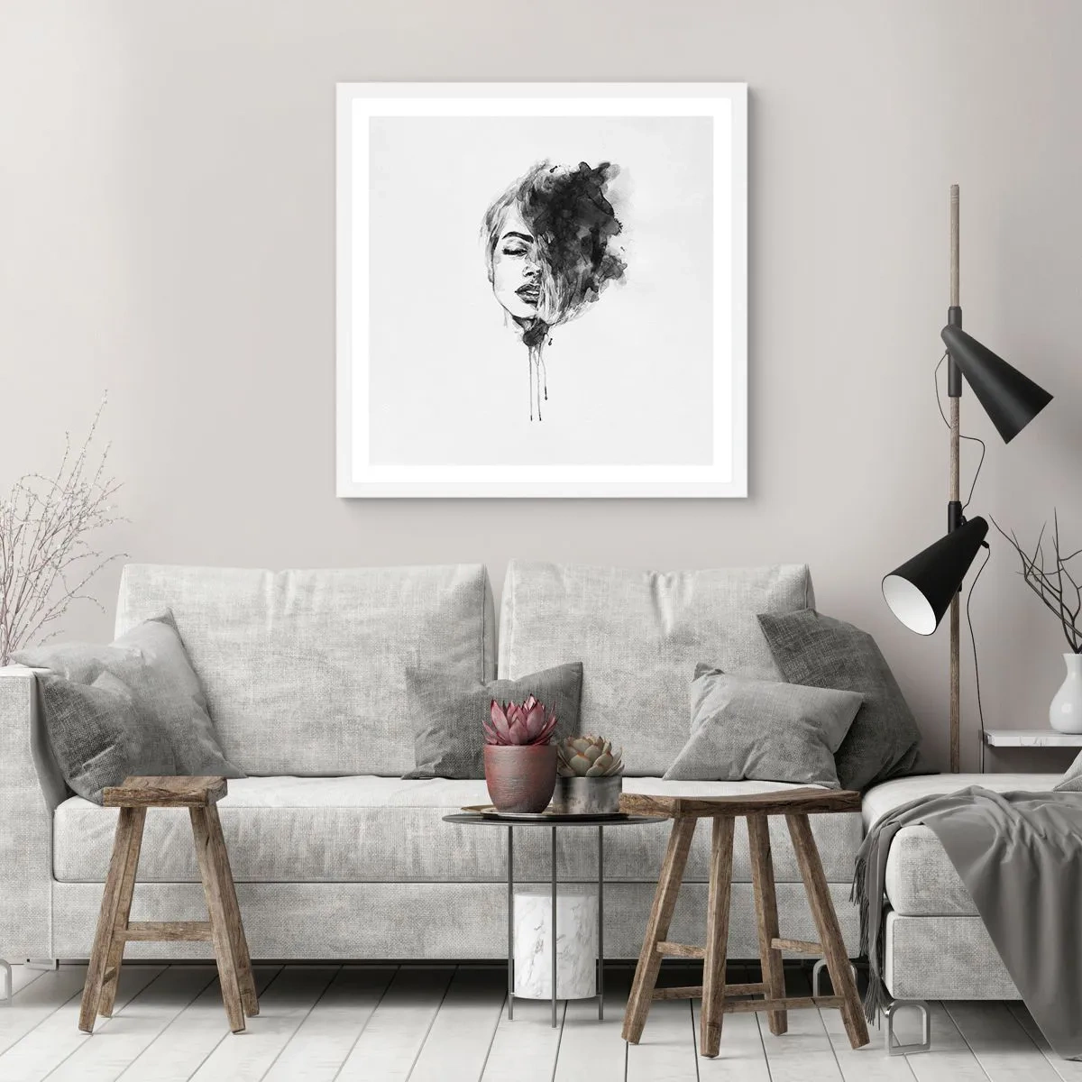 Plakat w białej ramie - O czym marzy dziewczyna - 40x40 cm