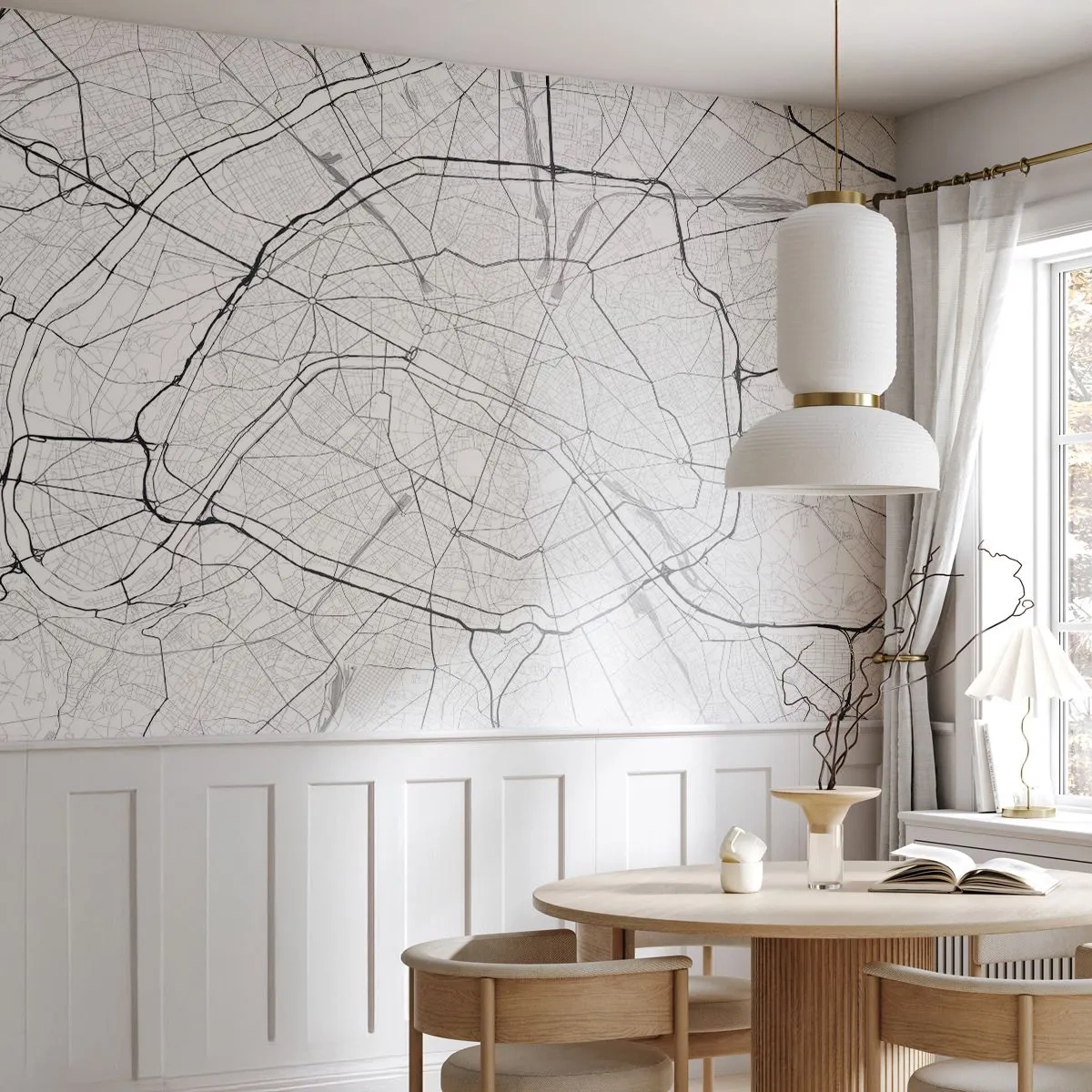 Fototapeta Standard Eco - Kwiat Paryża - Miasto, Mapa Miasta, Paryż - 350x256 cm