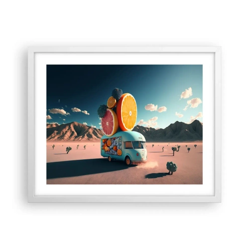 Plakat w białej ramie - Smak wakacji - 50x40 cm