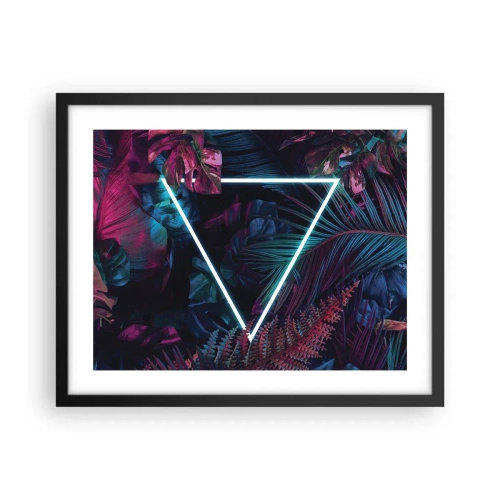 Plakat w czarnej ramie - Ogród w stylu disco - 50x40 cm