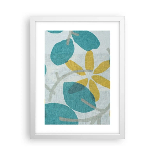 Plakat w białej ramie - Wśród lazurowych liści - 30x40 cm