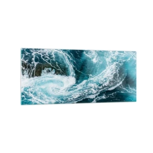 Obraz na szkle - Dynamiczny wir wodny na oceanie - 120x50cm - Wrota do wnętrza Ziemi - Nowoczesna dekoracja ścienna do salonu i sypialni ARTTOR