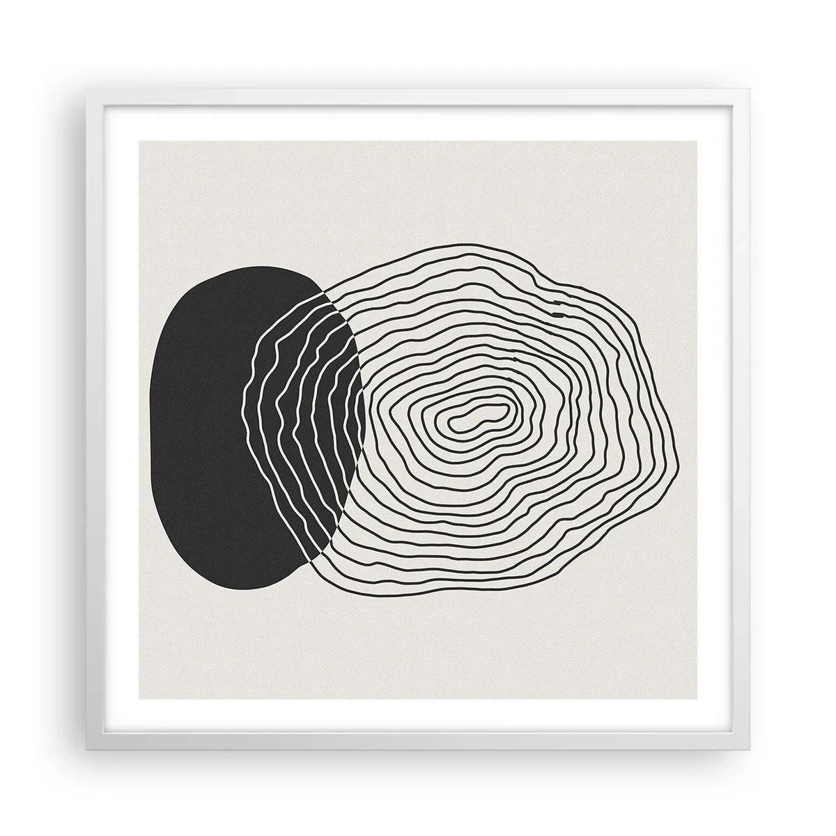 Plakat w białej ramie - Trwanie i drganie - 60x60 cm