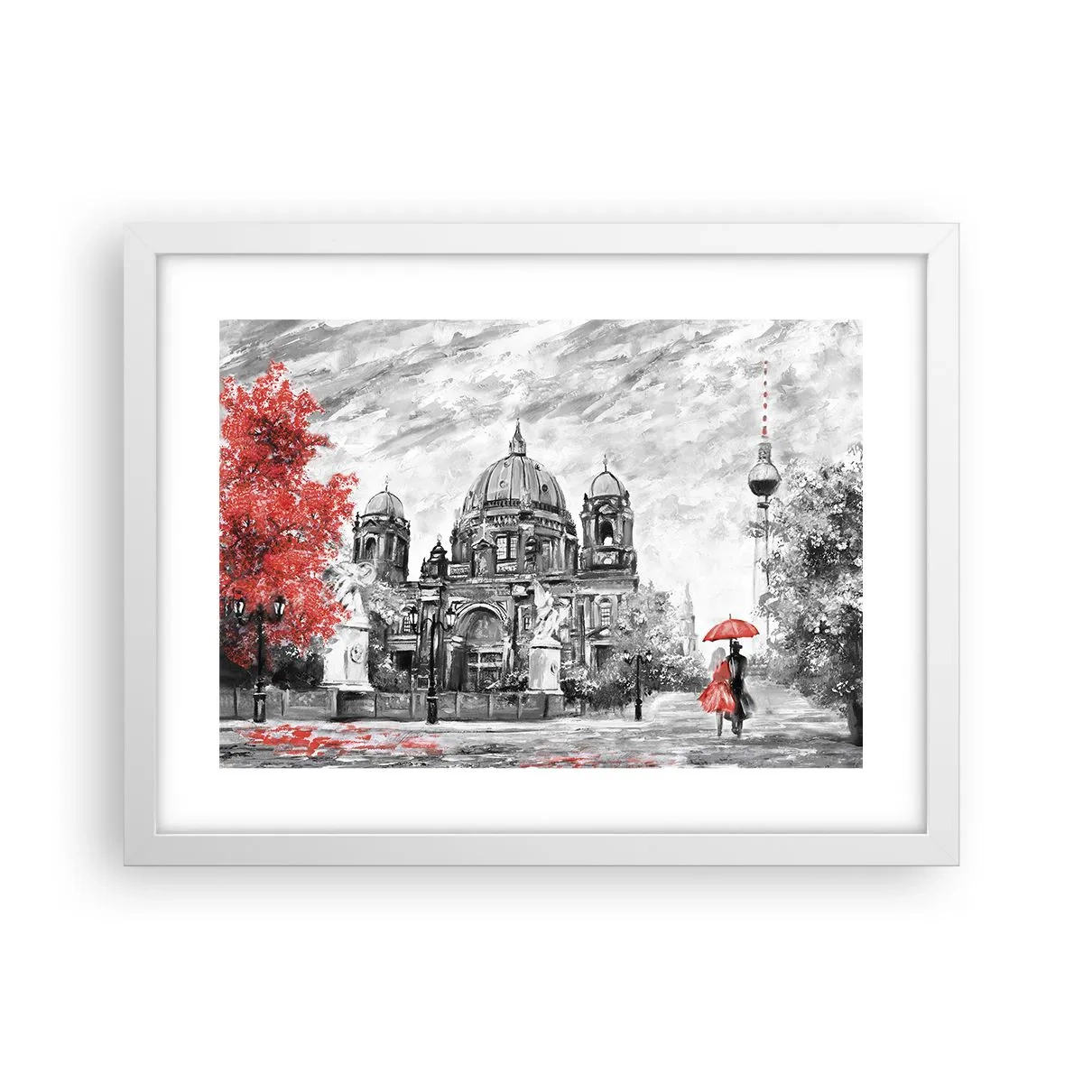 Plakat w białej ramie - Berlińskie spotkanie - 40x30 cm