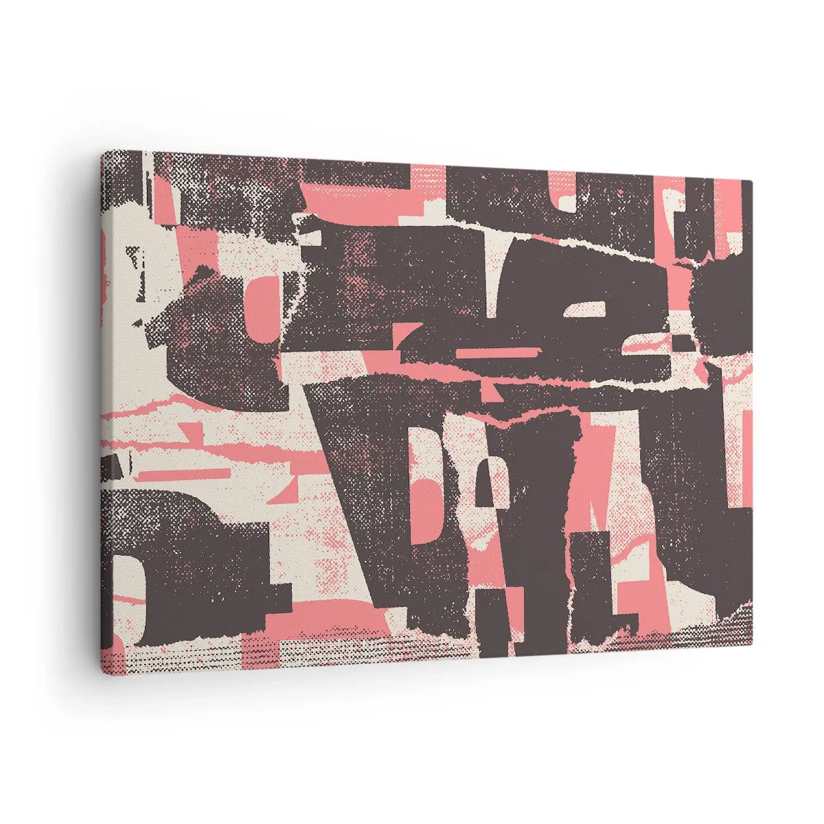 Obraz na płótnie - Abstrakcyjna kompozycja w odcieniach różu i brązu - 70x50cm - Cały ten zgiełk - Nowoczesna dekoracja ścienna do salonu i sypialni ARTTOR