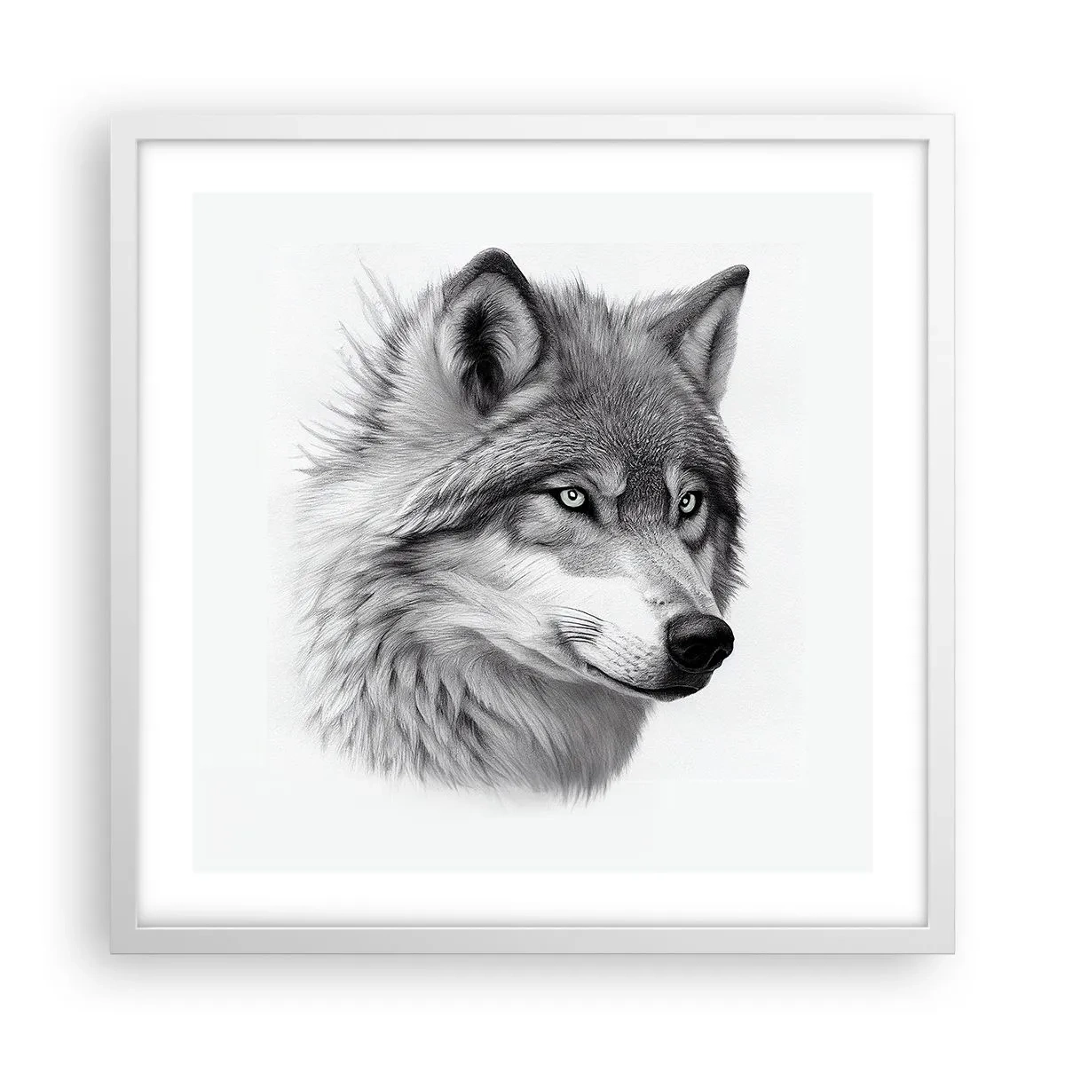 Plakat w białej ramie - Alfa – bez wątpienia - 50x50 cm