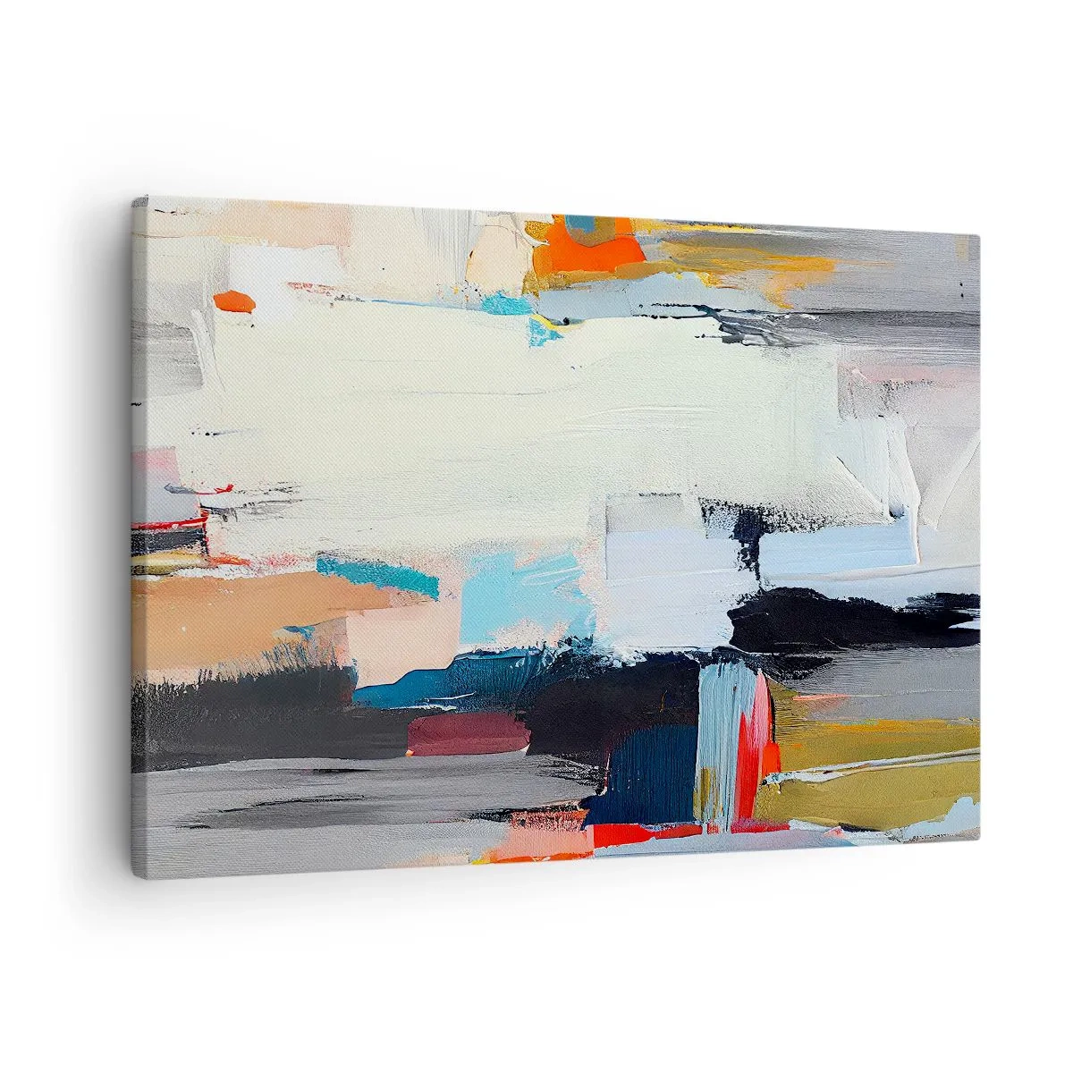 Obraz na płótnie - Kolorowa abstrakcja z dynamicznymi pociągnięciami pędzla - 70x50cm - Jest metoda? - Nowoczesna dekoracja ścienna do salonu i sypialni ARTTOR