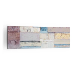 Obraz na płótnie - Geometryczna kompozycja w pastelowych barwach - 160x50cm - Spokój geometrii - Nowoczesna dekoracja ścienna do salonu i sypialni ARTTOR
