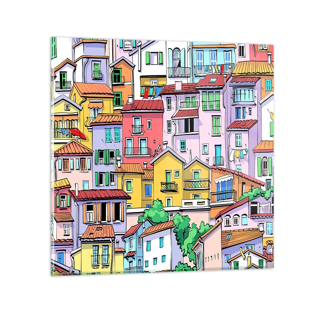 Obraz na szkle - Wesołe miasto - 70x70 cm