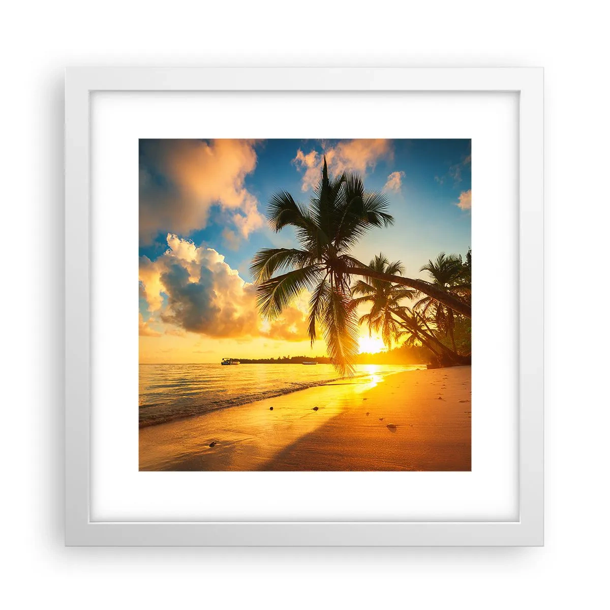 Plakat w białej ramie - Karaibskie marzenie - 30x30 cm