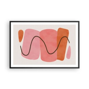 Plakat w czarnej ramie - łagodny ruch form - 91x61 cm