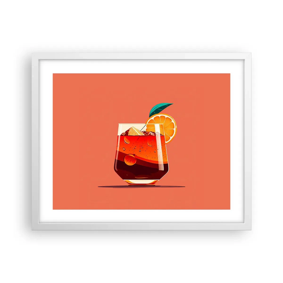 Plakat w białej ramie - Letnie orzeźwienie - 50x40 cm