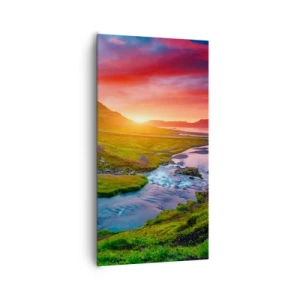Obraz na płótnie - Islandia - ogień i woda - 65x120 cm