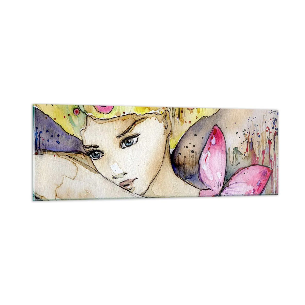 Obraz na szkle - Motyla księżniczka - 90x30 cm