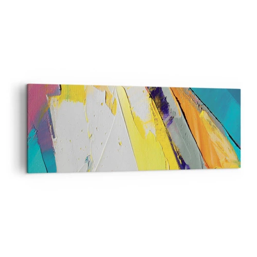 Obraz na płótnie - Abstrakcyjna kompozycja w intensywnych barwach - 140x50cm - Anatomia światła - Nowoczesna dekoracja ścienna do salonu i sypialni ARTTOR