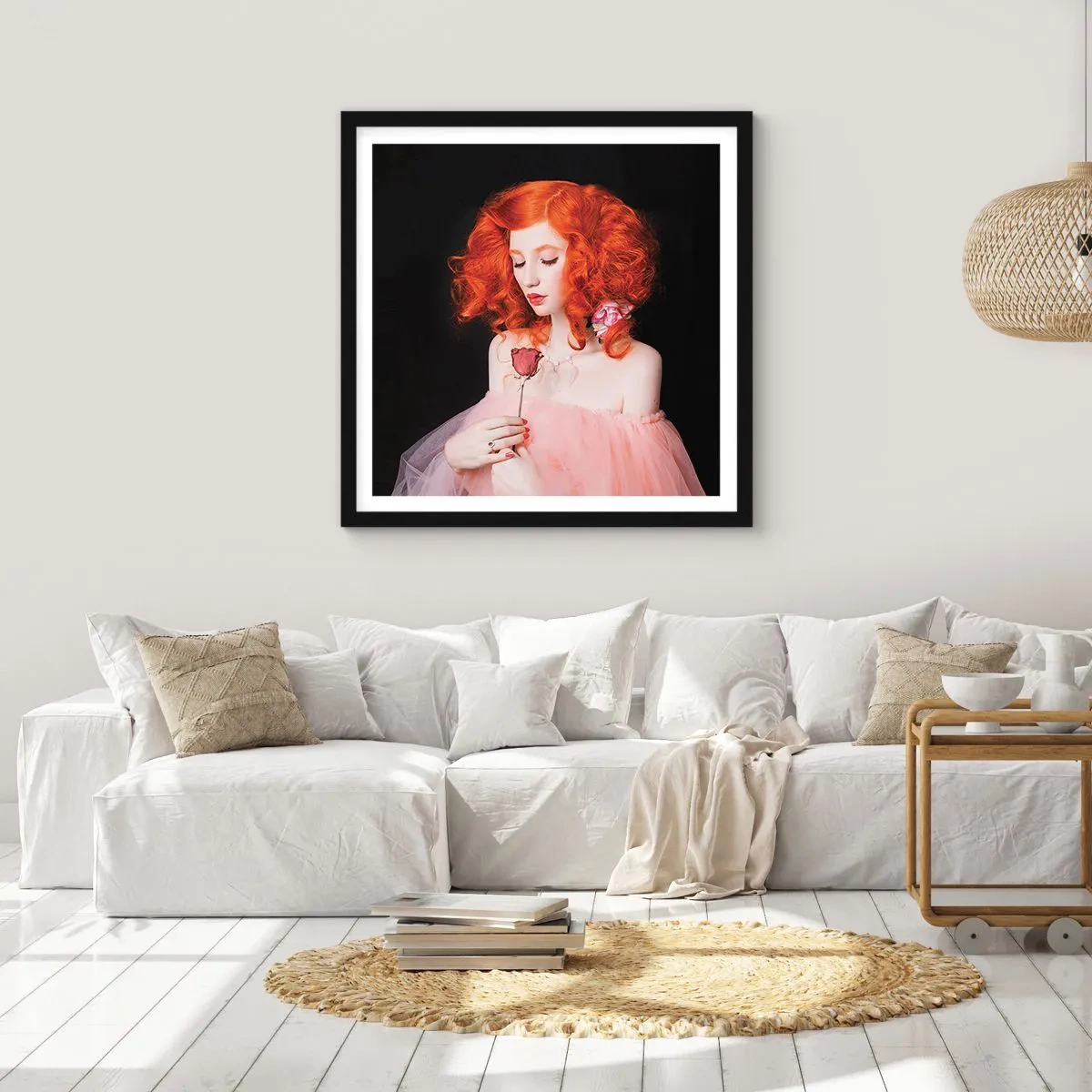 Plakat w czarnej ramie - W barokowym stylu - 50x50 cm