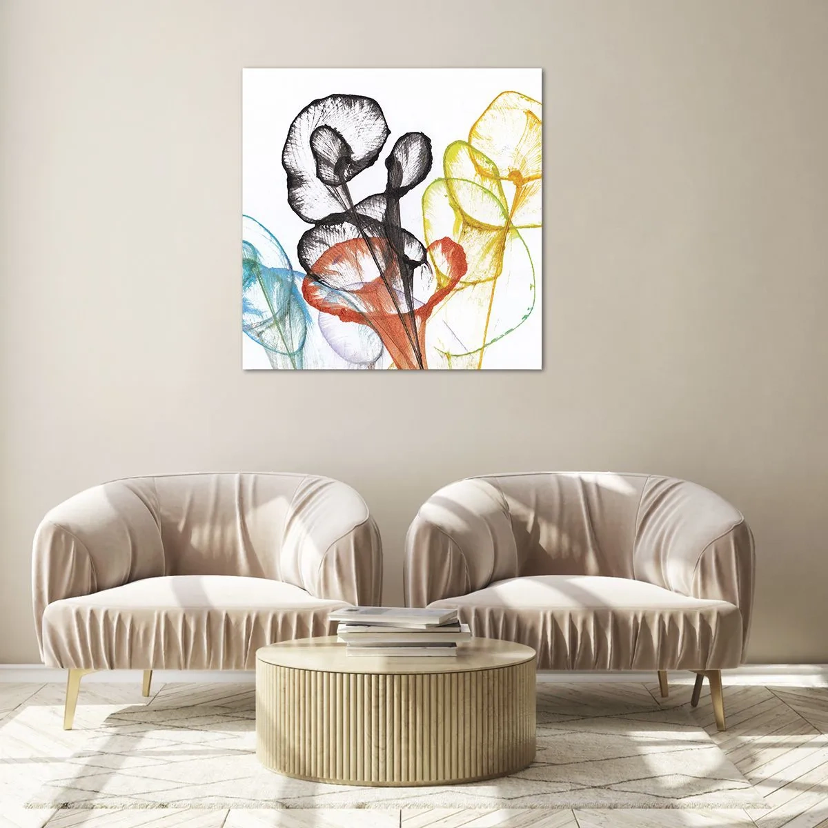 Obraz na szkle - Kwiaty z duszą - 50x50 cm