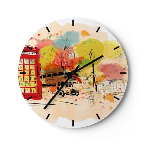 Zegar ścienny - Miasto rozmaitości - 40x40 cm