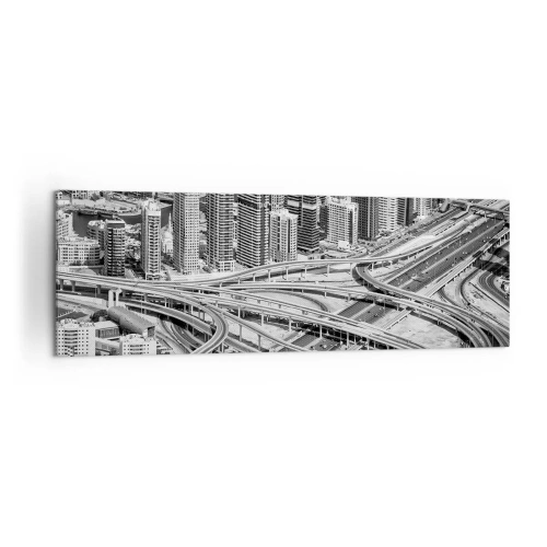 Obraz na płótnie - Widok na Dubaj z perspektywy lotu ptaka - 160x50cm - Dubaj – miasto niemożliwe - Nowoczesna dekoracja ścienna do salonu i sypialni ARTTOR
