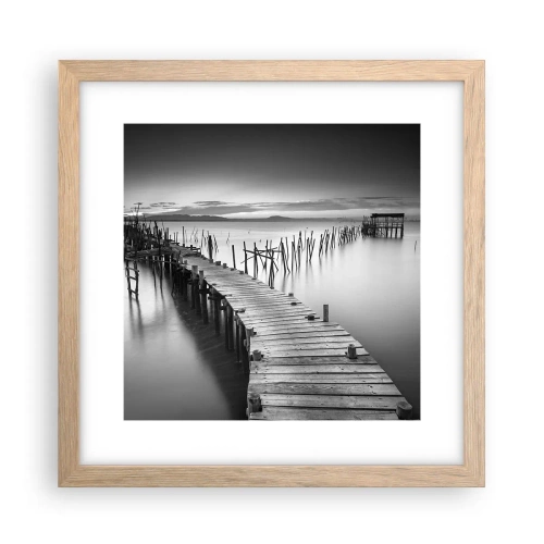 Plakat w ramie jasny dąb - Spokój zapomnianego brzegu - 30x30 cm