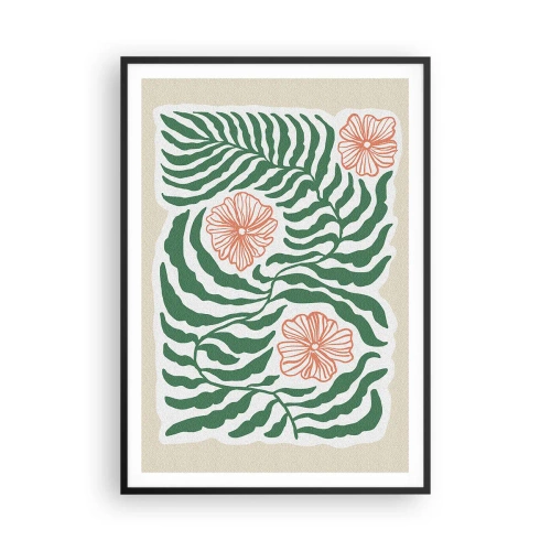 Plakat w czarnej ramie - Rozkwitłe w zieleni - 70x100 cm