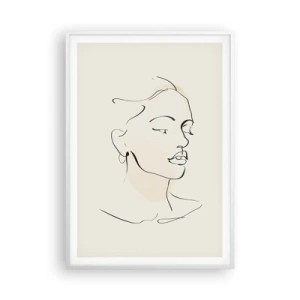 Plakat w białej ramie - Pewną kreską - 70x100 cm