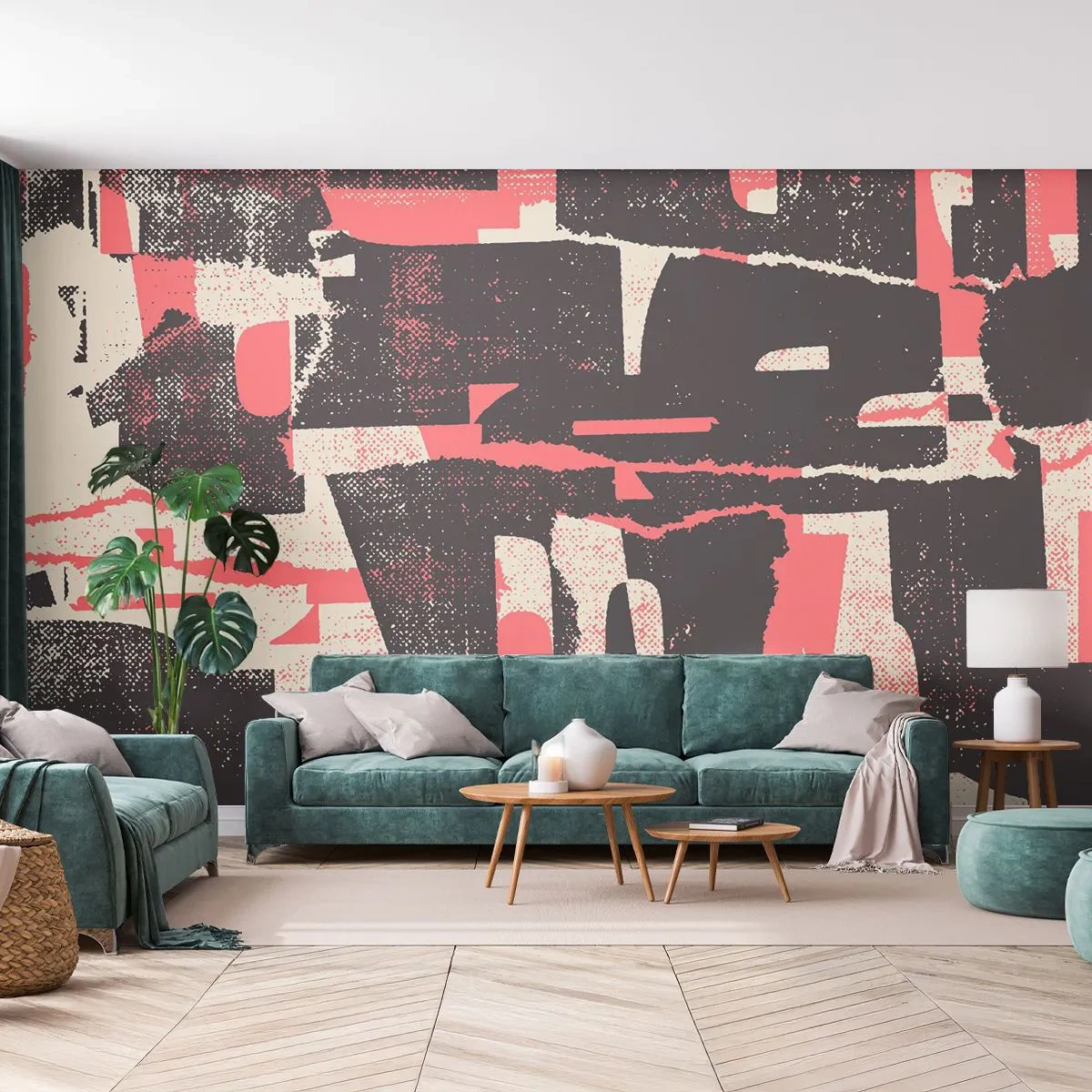 Fototapeta Samoprzylepna Deluxe Sticker - Cały ten zgiełk - Kolaż, Postarzany, Sztuka - 500x350 cm
