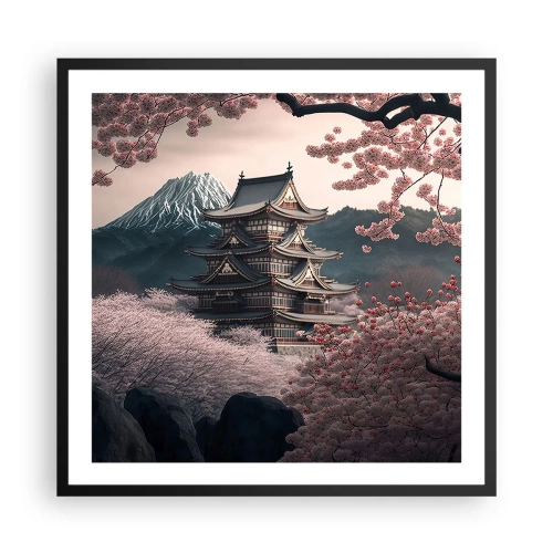 Plakat w czarnej ramie - Kraj kwitnącej wiśni - 60x60 cm