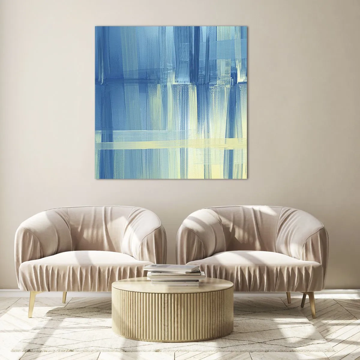 Obraz na szkle - Kompozycja w turkusie - 60x60 cm