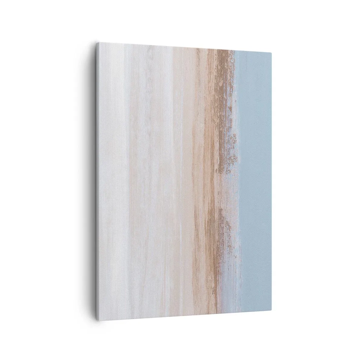Obraz na płótnie - Abstrakcyjna kompozycja inspirowana plażowym pejzażem w pastelowych barwach - 50x70cm - Niejednoznaczny pejzaż - Nowoczesna dekoracja ścienna do salonu, kuchni i sypialni ARTTOR