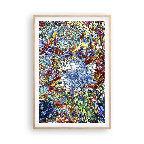 Plakat w ramie jasny dąb - Witraż kroplisty - 61x91 cm