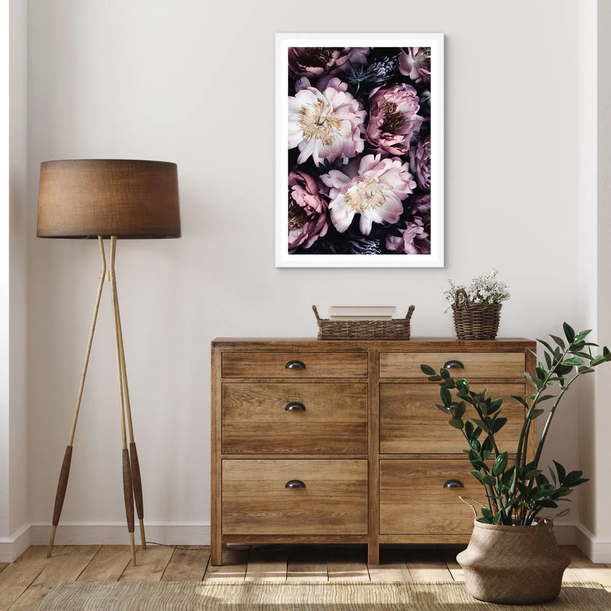 Plakat w białej ramie - Bukiet w dawnym stylu - 30x40 cm