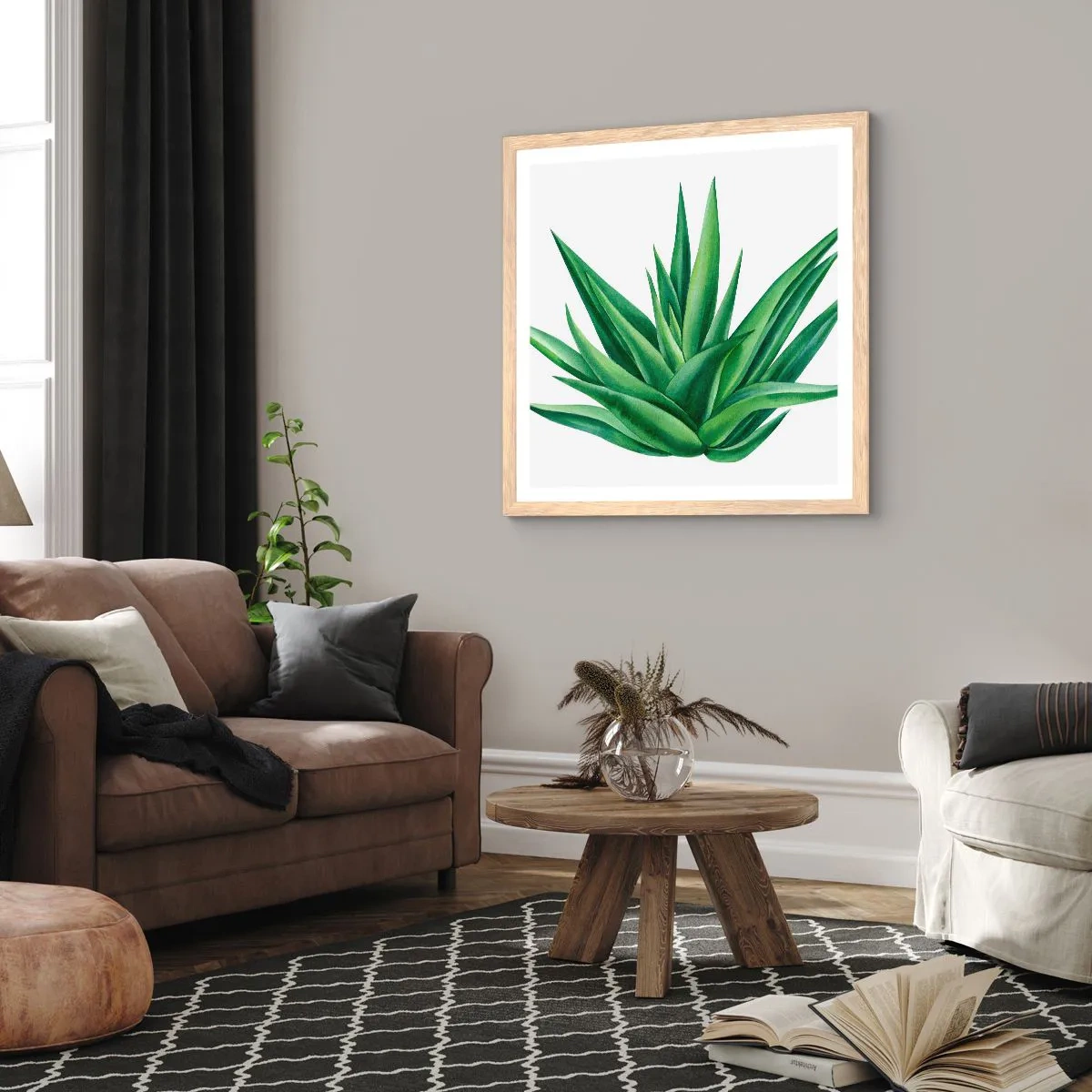 Plakat w ramie jasny dąb - Zieleń – siła – życie - 50x50 cm