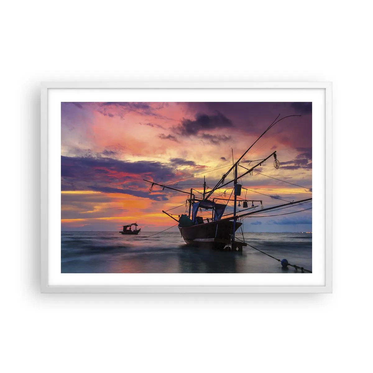Plakat w białej ramie - Egzotyczny wieczór - 70x50 cm