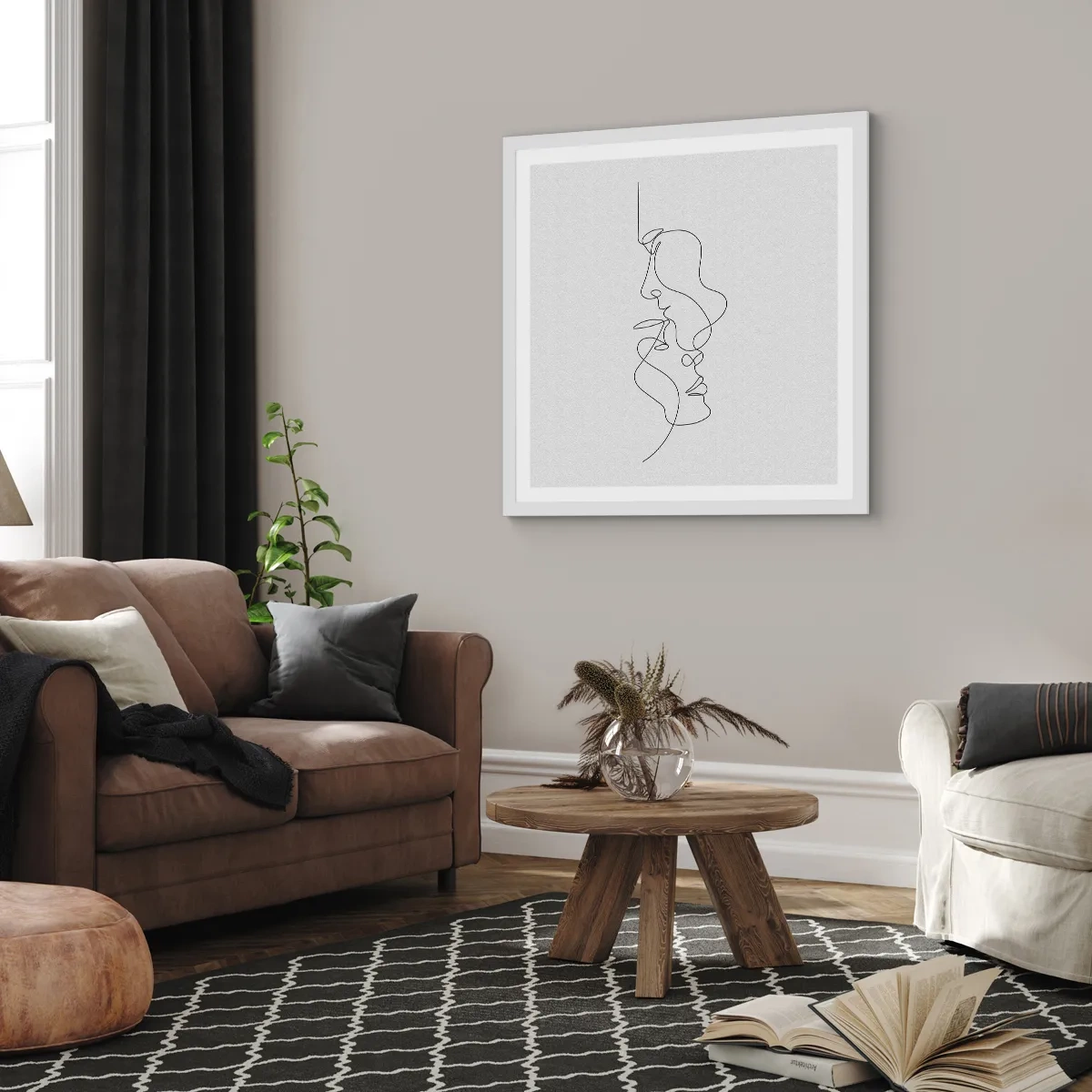 Plakat w białej ramie - Żar rzewnych żądz - 40x40 cm