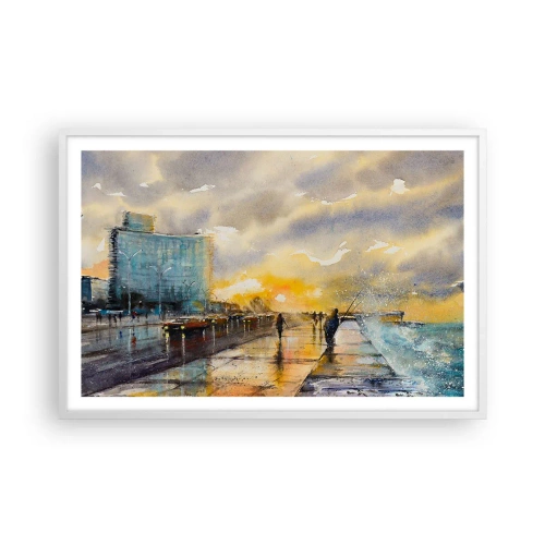 Plakat w białej ramie - Życie na brzegu - 91x61 cm