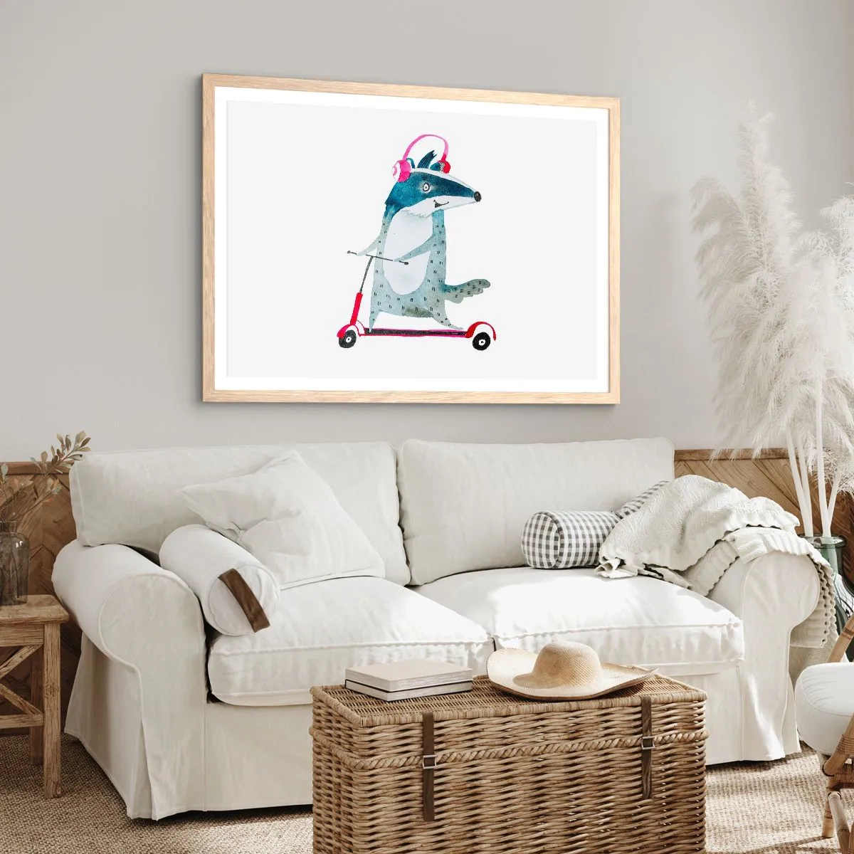 Plakat w ramie jasny dąb - Borsucze radości - 50x40 cm