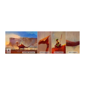 Fototapeta Próbka Premium Sand - Gdyby nie wyginęły - Abstrakcja, Dinozaur, Fantasy - 100x30 cm