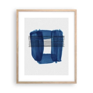 Plakat w ramie jasny dąb - Niebiesko-czarna kompozycja - 40x50 cm