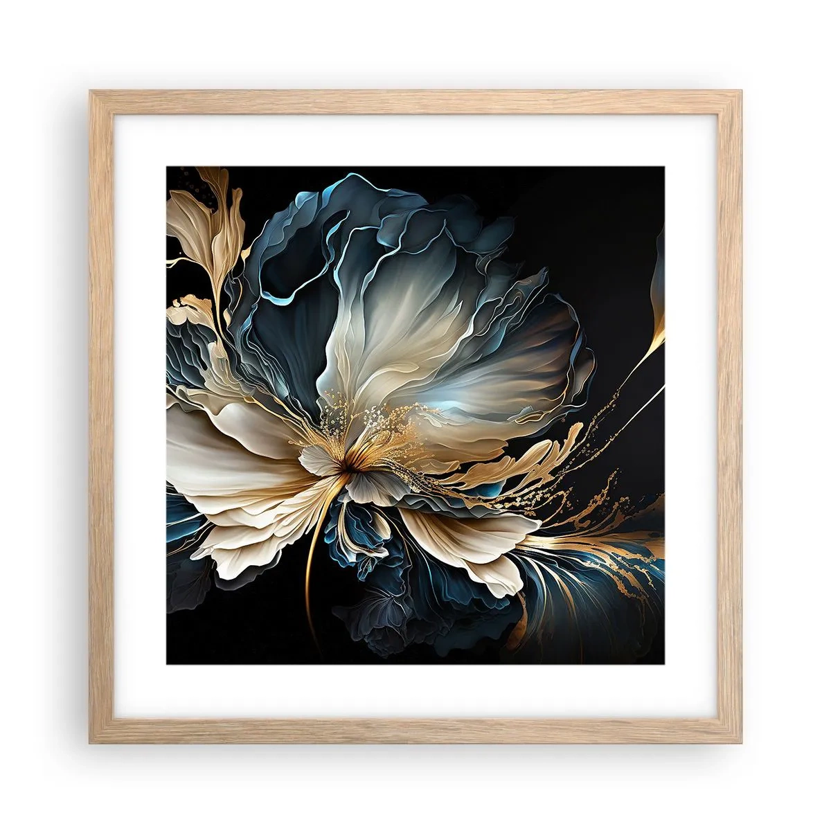 Plakat w ramie jasny dąb - Baśniowy kwiat paproci - 40x40 cm